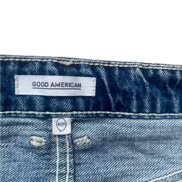 Good American Lattice Cutoff Denim Shorts Size 4/27 - Picture 6 of 6